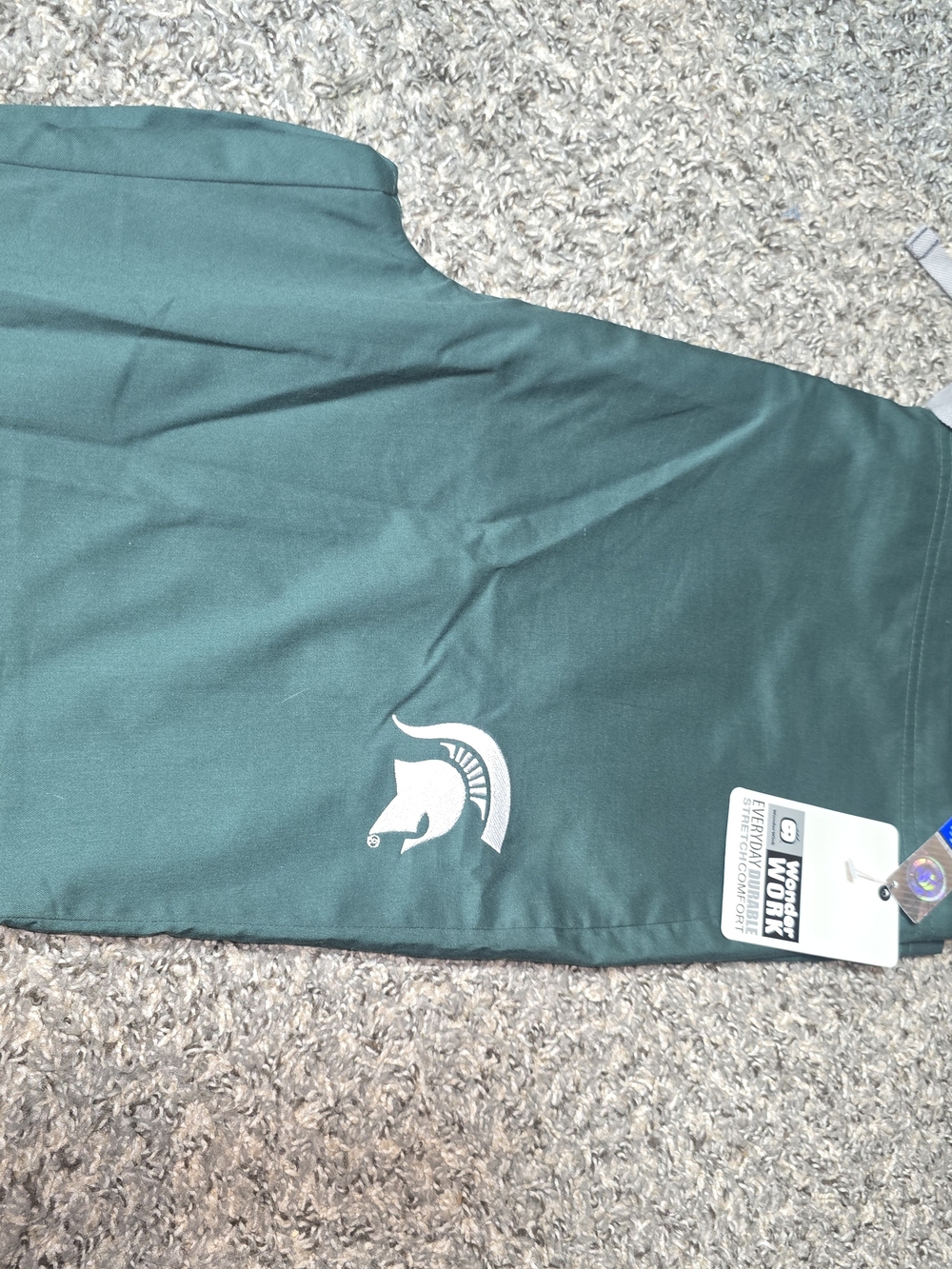 WonderWink Dark Green Straight Leg Scrub Pants with White Logo